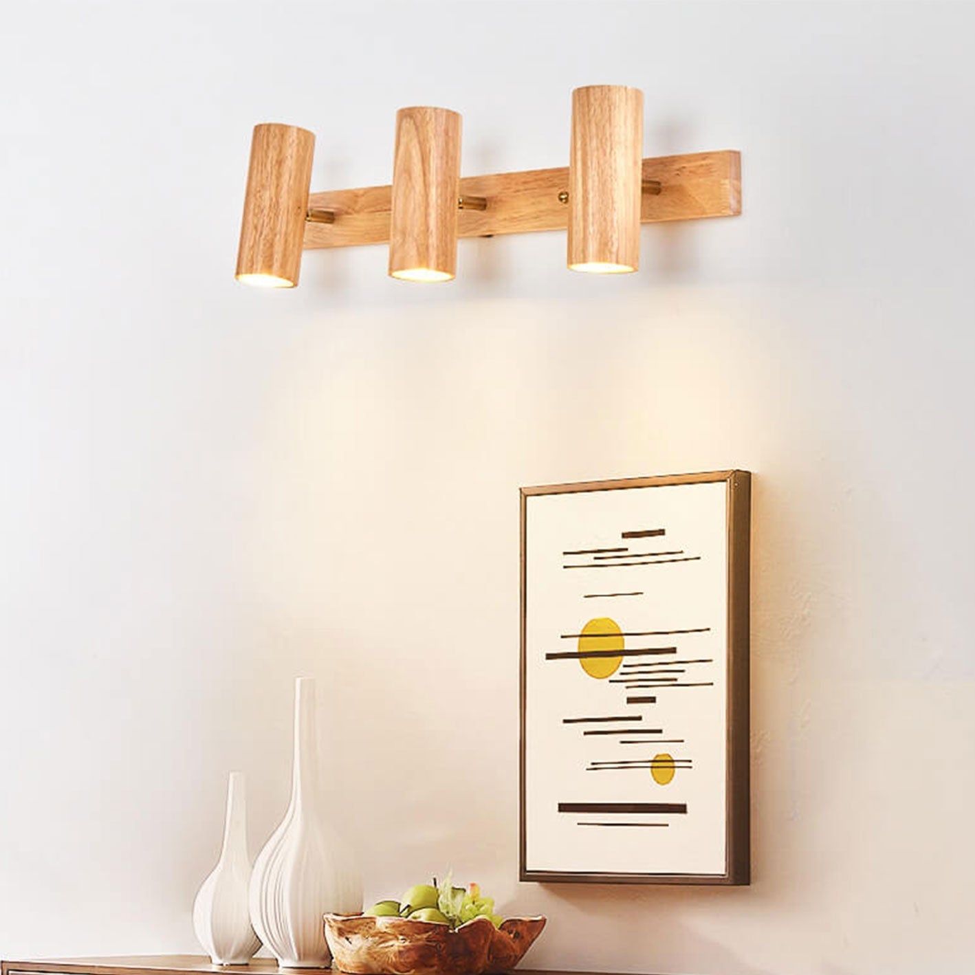 Modern Wood Track Wall Sconce for Bedroom and Hallway