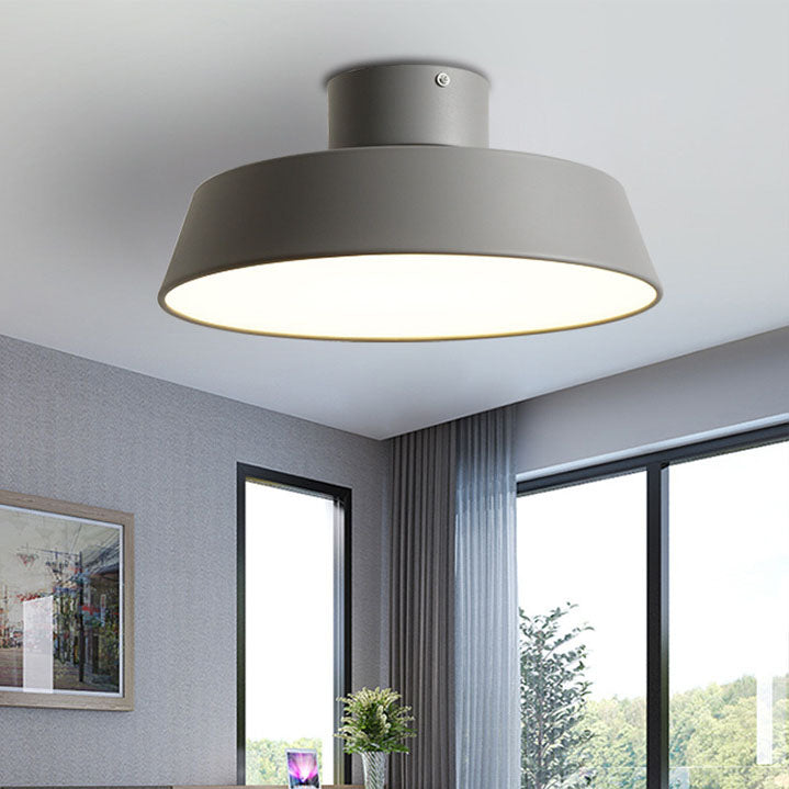 Flush Mount Ceiling Light Round Iron Acrylic Fixture for Bedroom