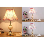 Vintage Floral Glass Table Lamp