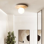 Travertine Flush Mount Ceiling Light for Hallway