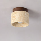 Travertine Flush Mount Ceiling Light for Hallway