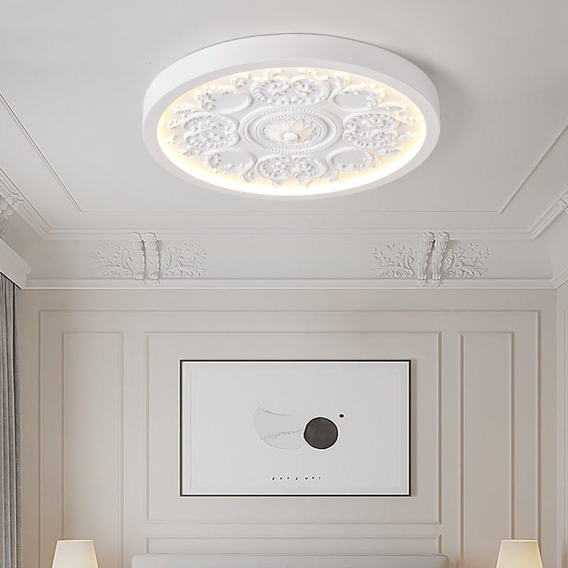 Carved LED Flush Mount Ceiling Light for Bedroom