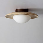 Travertine Flush Mount Ceiling Light for Hallway
