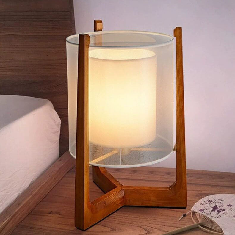 Japanese Wood Column Floor Lamp