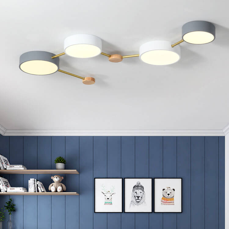 Scandinavian Wood LED Flush Mount Ceiling Light