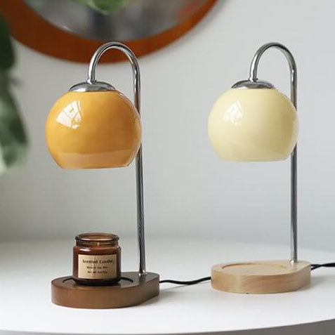 Solid Wood Glass Table Lamp for Bedroom