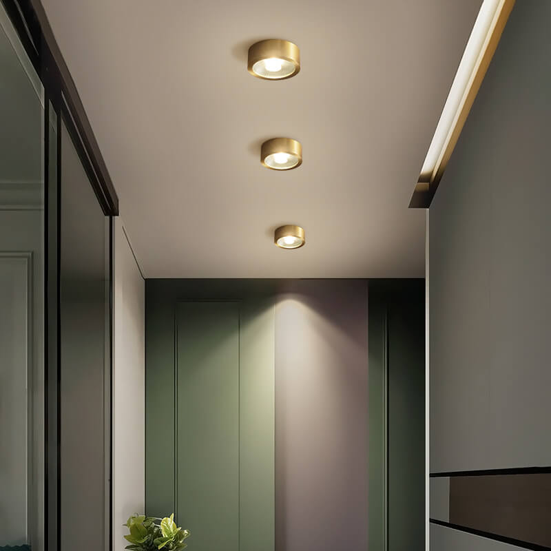 Ultra-Thin Copper LED Flush Mount Ceiling Light