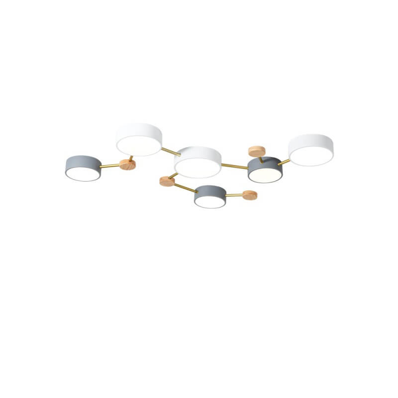 Scandinavian Wood LED Flush Mount Ceiling Light