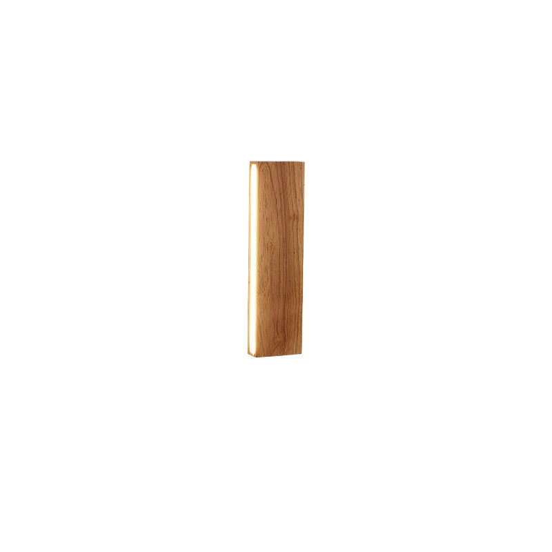 Solid Wood Strip LED Wall Sconce for Bedroom and Hallway