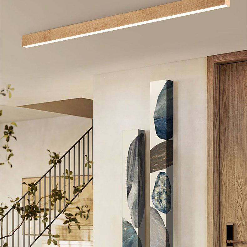 Wood Grain LED Flush Mount Ceiling Light for Living Room
