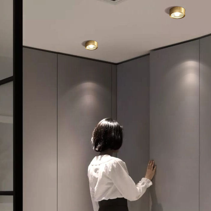 Ultra-Thin Copper LED Flush Mount Ceiling Light