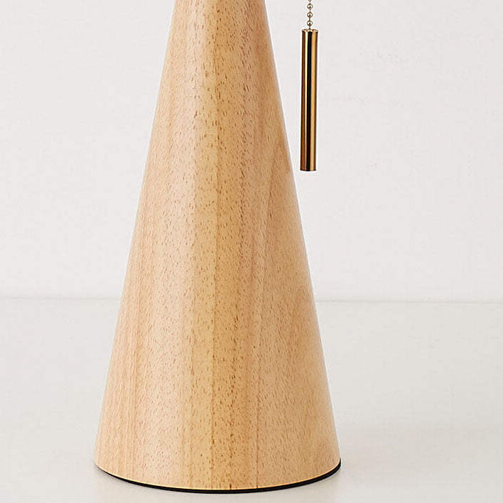 Japanese Pleated Wood Table Lamp for Bedroom