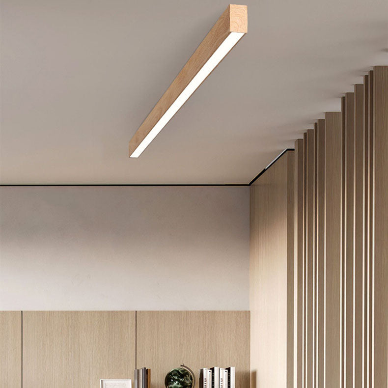 Wood Grain LED Flush Mount Ceiling Light for Living Room