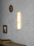 Alvia Alabaster Wall Light — Ribbed Stone Wall Sconce for Bedroom & Hallway