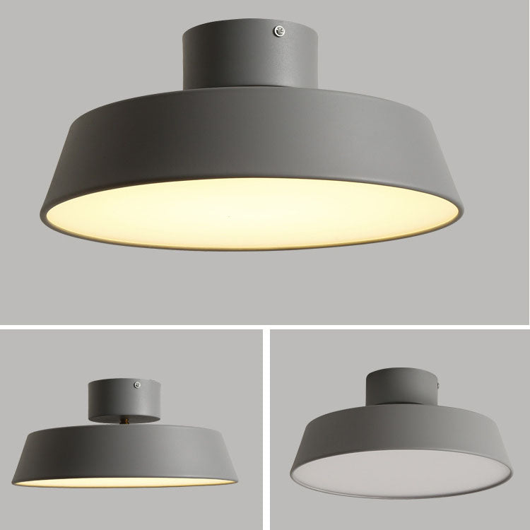 Flush Mount Ceiling Light Round Iron Acrylic Fixture for Bedroom