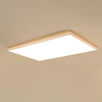Wood Rectangle LED Flush Mount Ceiling Light for Living Room