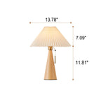 Japanese Pleated Wood Table Lamp for Bedroom