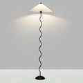 Vintage Pleated Fabric Standing Floor Lamp for Living Room