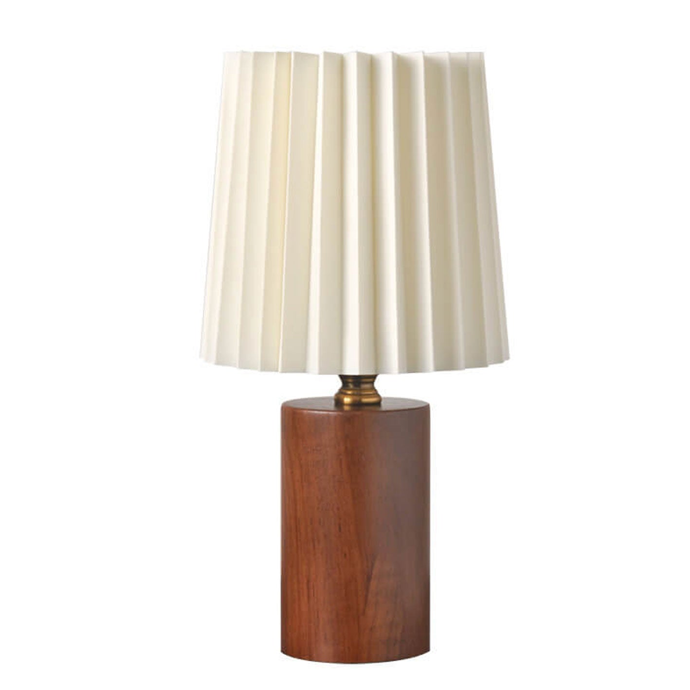 Vintage Pleated Wood Table Lamp
