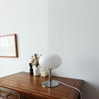 Cream Glass Table Lamp for Bedroom