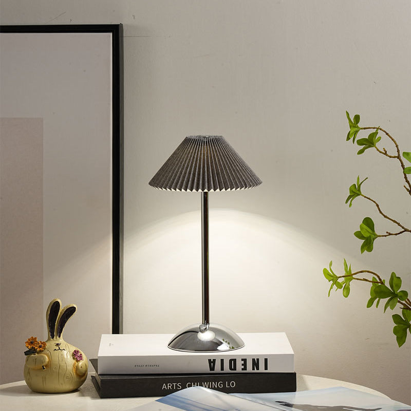Pleated Bedside Table Lamp for Bedroom