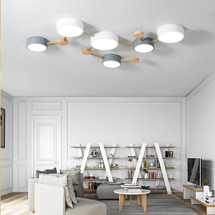 Scandinavian Wood LED Flush Mount Ceiling Light