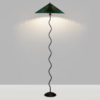 Vintage Pleated Fabric Standing Floor Lamp for Living Room