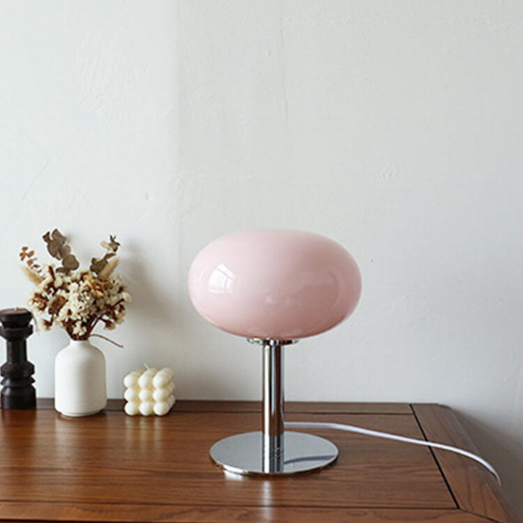 Cream Glass Table Lamp for Bedroom