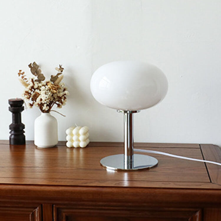 Cream Glass Table Lamp for Bedroom