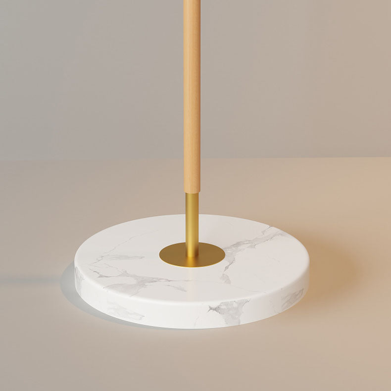 Vintage Wood Glass Floor Lamp for Bedroom