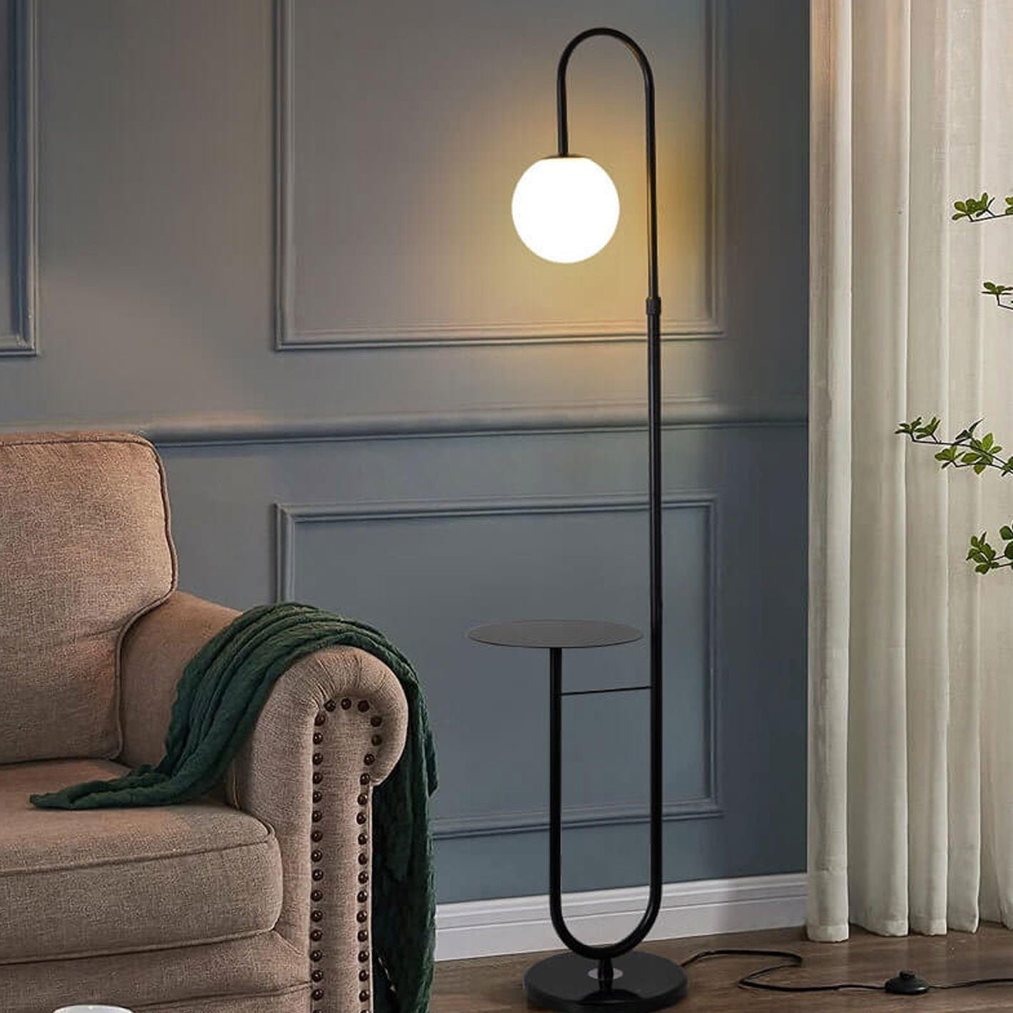 Marble Side Table Floor Lamp