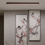 Wood Grain LED Flush Mount Ceiling Light for Living Room