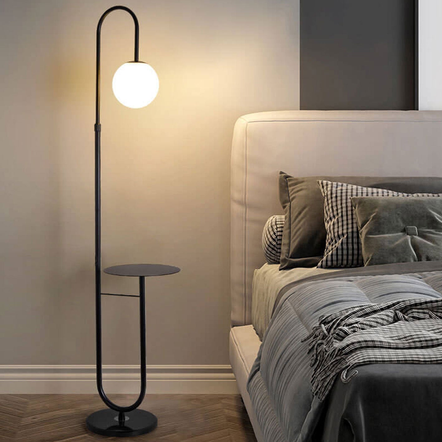 Marble Side Table Floor Lamp