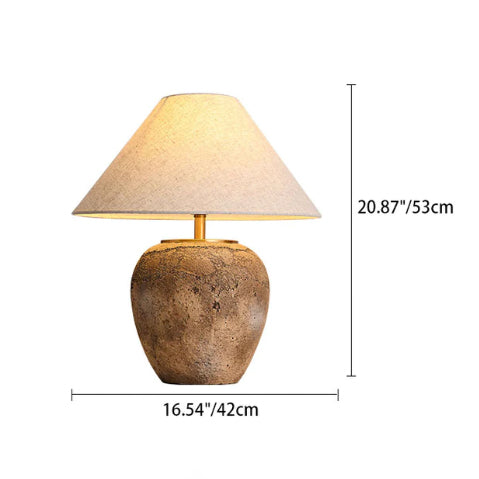 Ceramic Fabric Table Lamp for Bedroom
