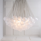 Bubble Chandelier — Cascading Glass Bubble Ceiling Light for Stairwell