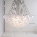 Bubble Chandelier — Cascading Glass Bubble Ceiling Light for Stairwell