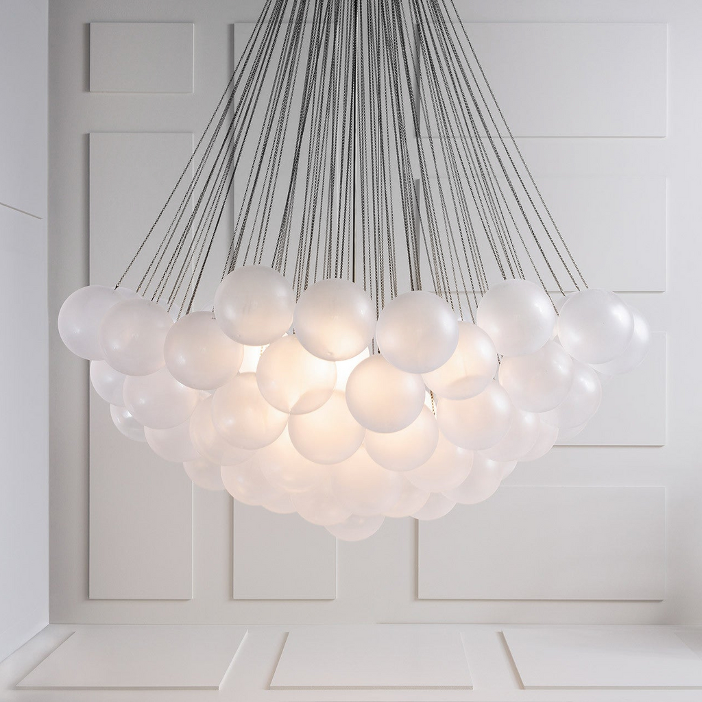 Bubble Chandelier — Cascading Glass Bubble Ceiling Light for Stairwell