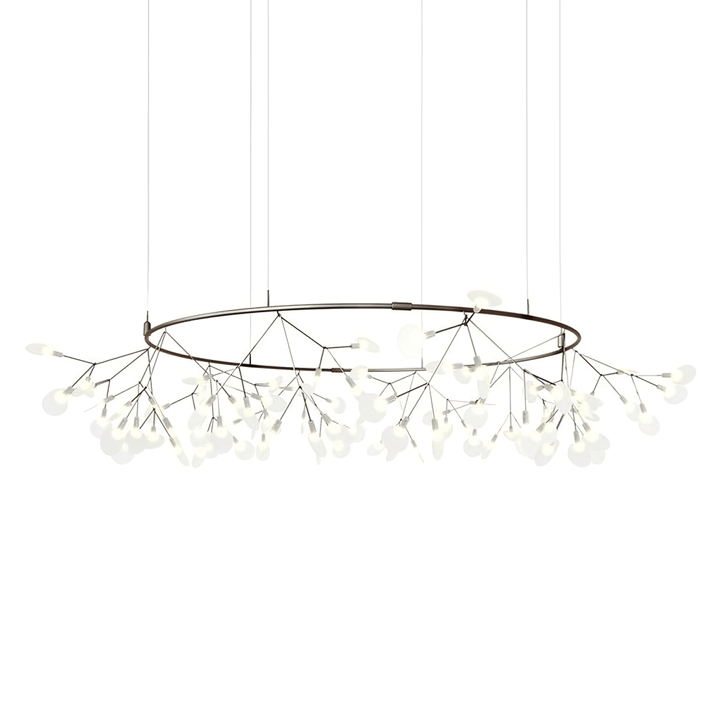 Black Firefly LED Chandelier — Branch Starburst Ceiling Light for Dining Room