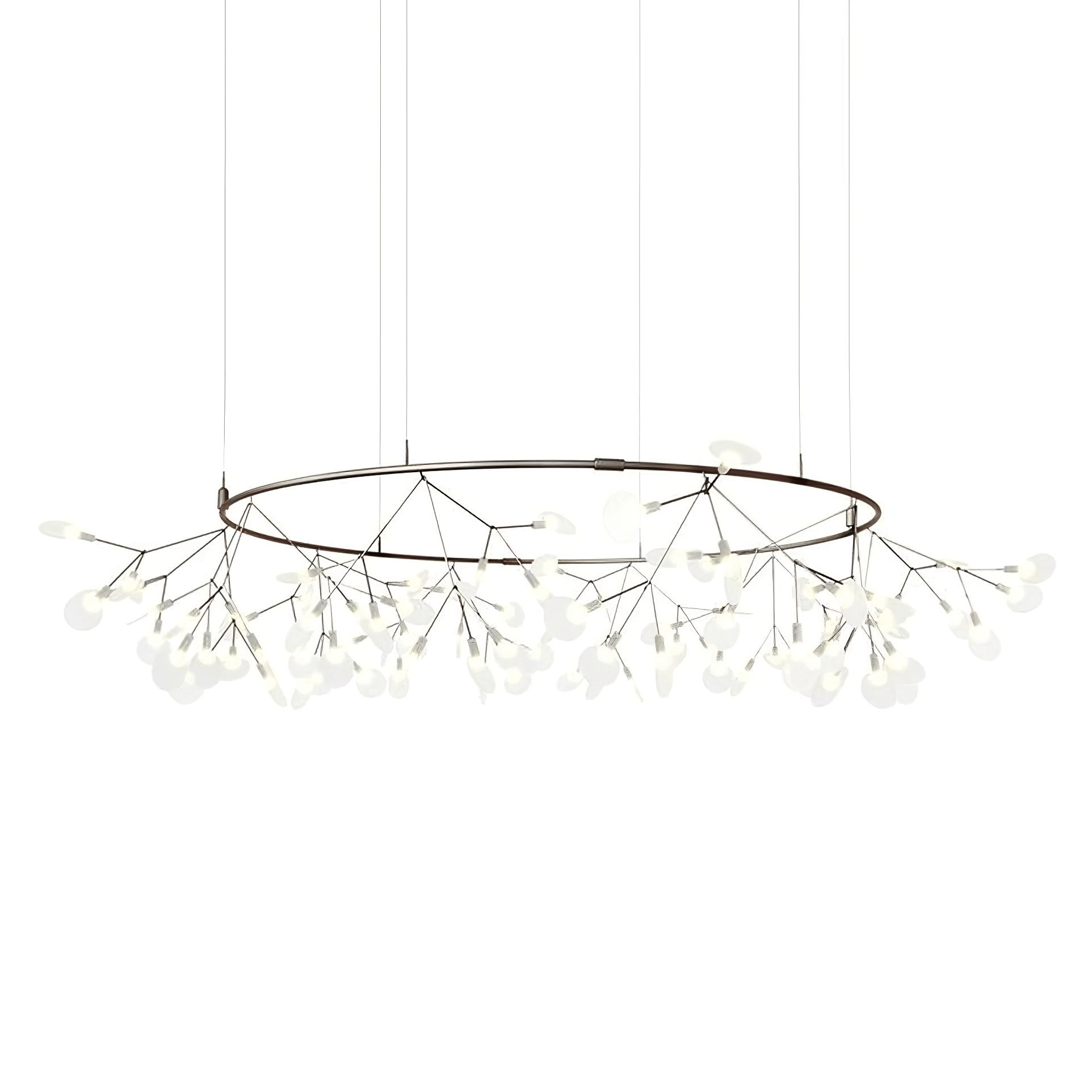 Black Firefly LED Chandelier — Branch Starburst Ceiling Light for Dining Room