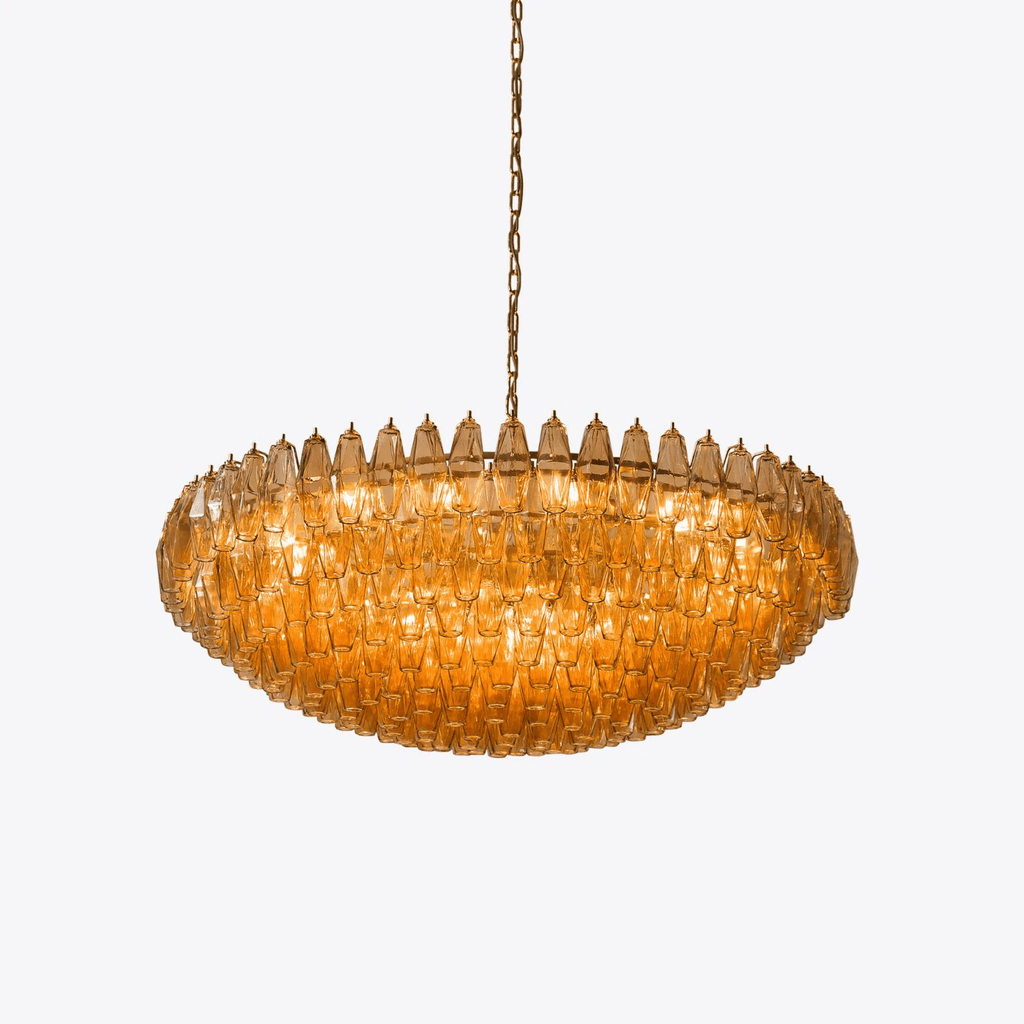 Amber Sorrento Chandelier — Grand Amber Glass Statement Light for High Ceilings