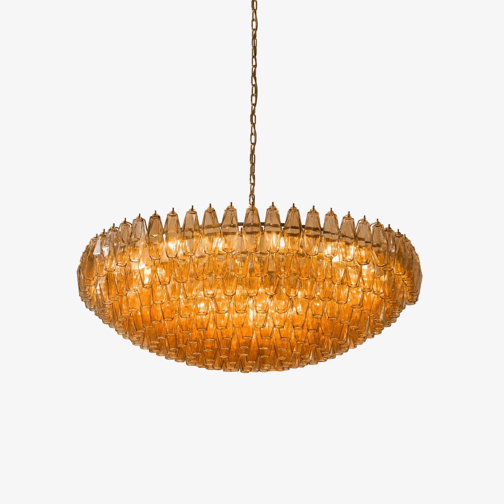 Amber Sorrento Chandelier — Grand Amber Glass Statement Light for High Ceilings