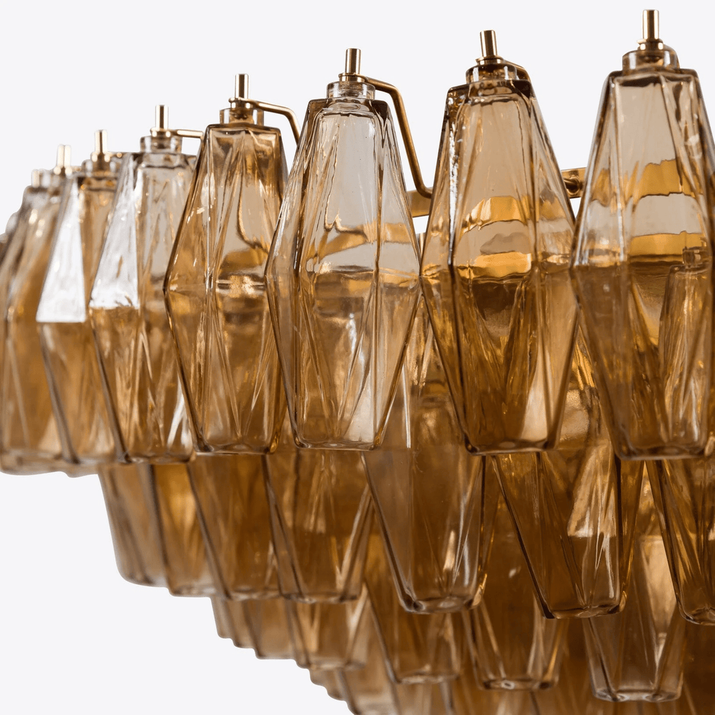 Amber Sorrento Chandelier — Grand Amber Glass Statement Light for High Ceilings