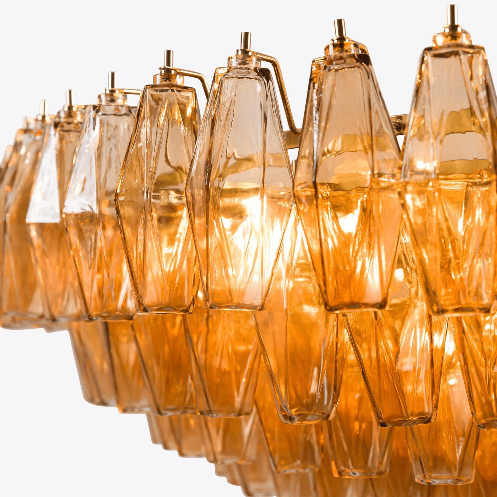 Amber Sorrento Chandelier — Grand Amber Glass Statement Light for High Ceilings