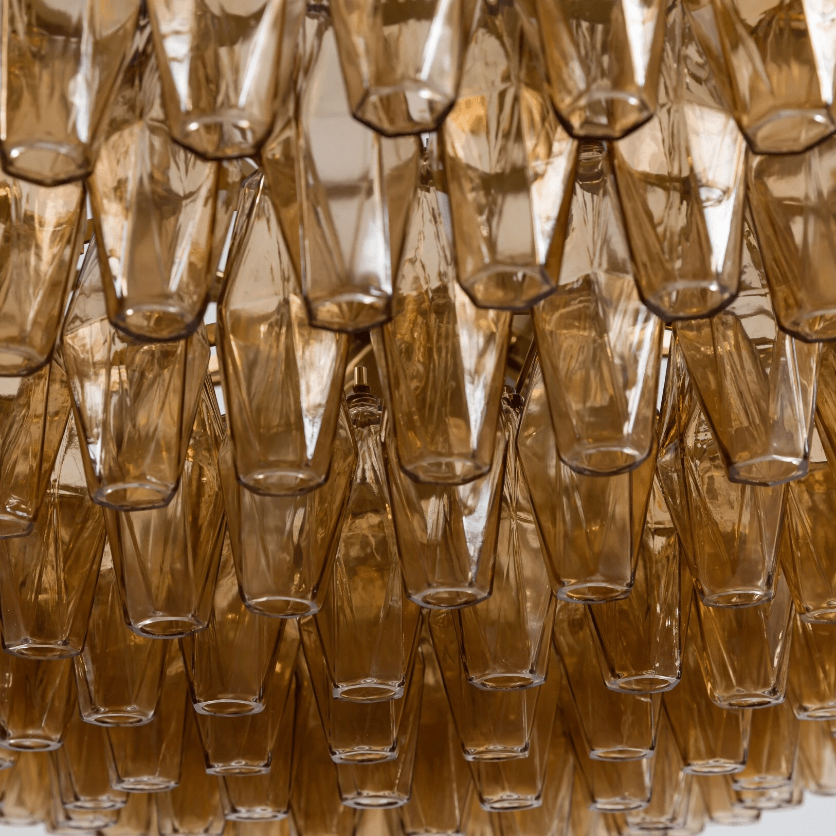 Amber Sorrento Chandelier — Grand Amber Glass Statement Light for High Ceilings