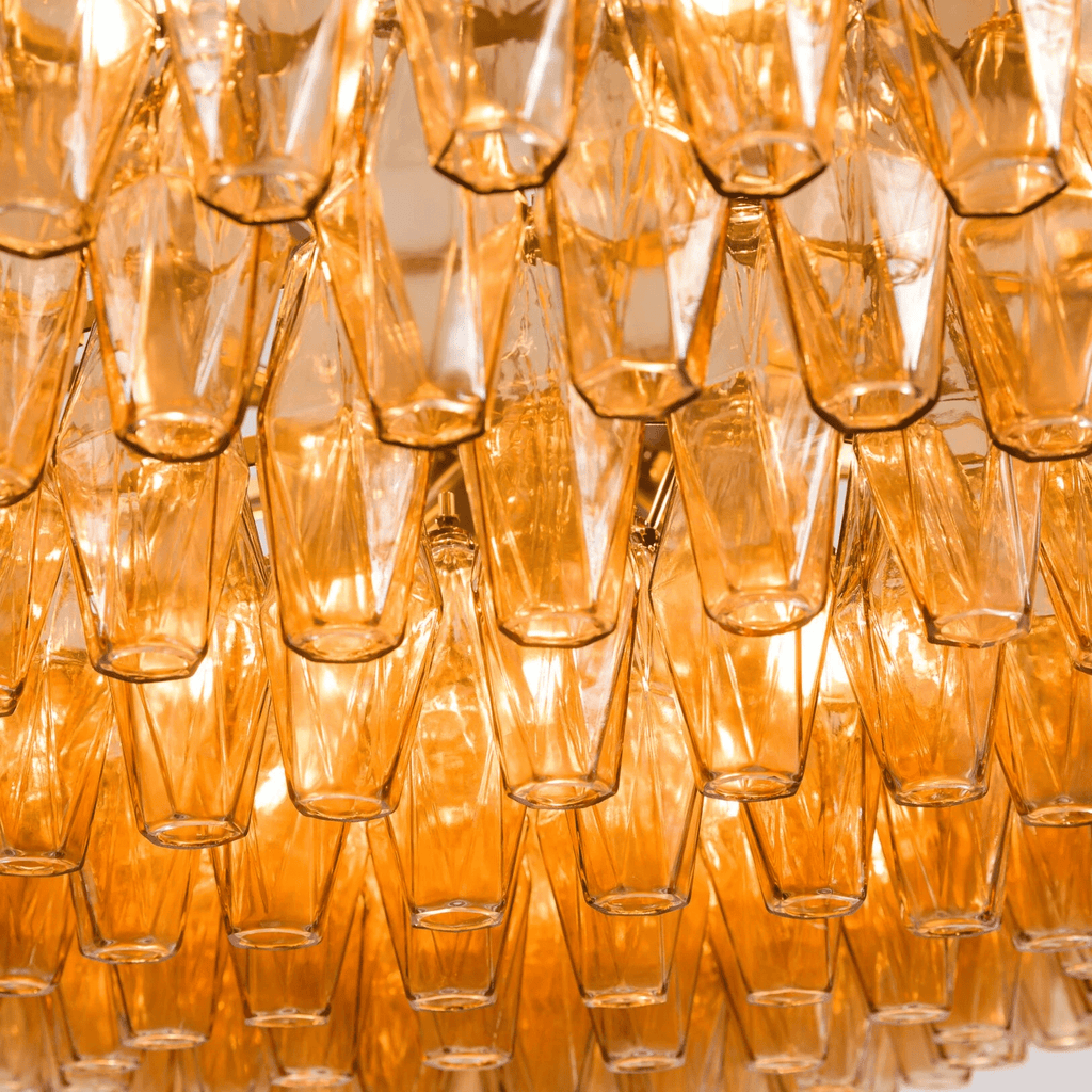 Amber Sorrento Chandelier — Grand Amber Glass Statement Light for High Ceilings