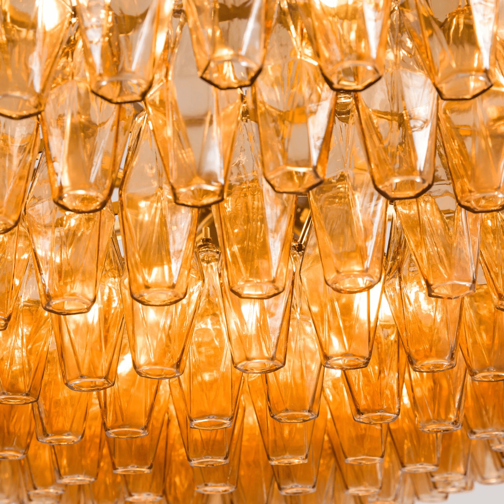 Amber Sorrento Chandelier — Grand Amber Glass Statement Light for High Ceilings