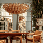 Amber Sorrento Chandelier — Grand Amber Glass Statement Light for High Ceilings
