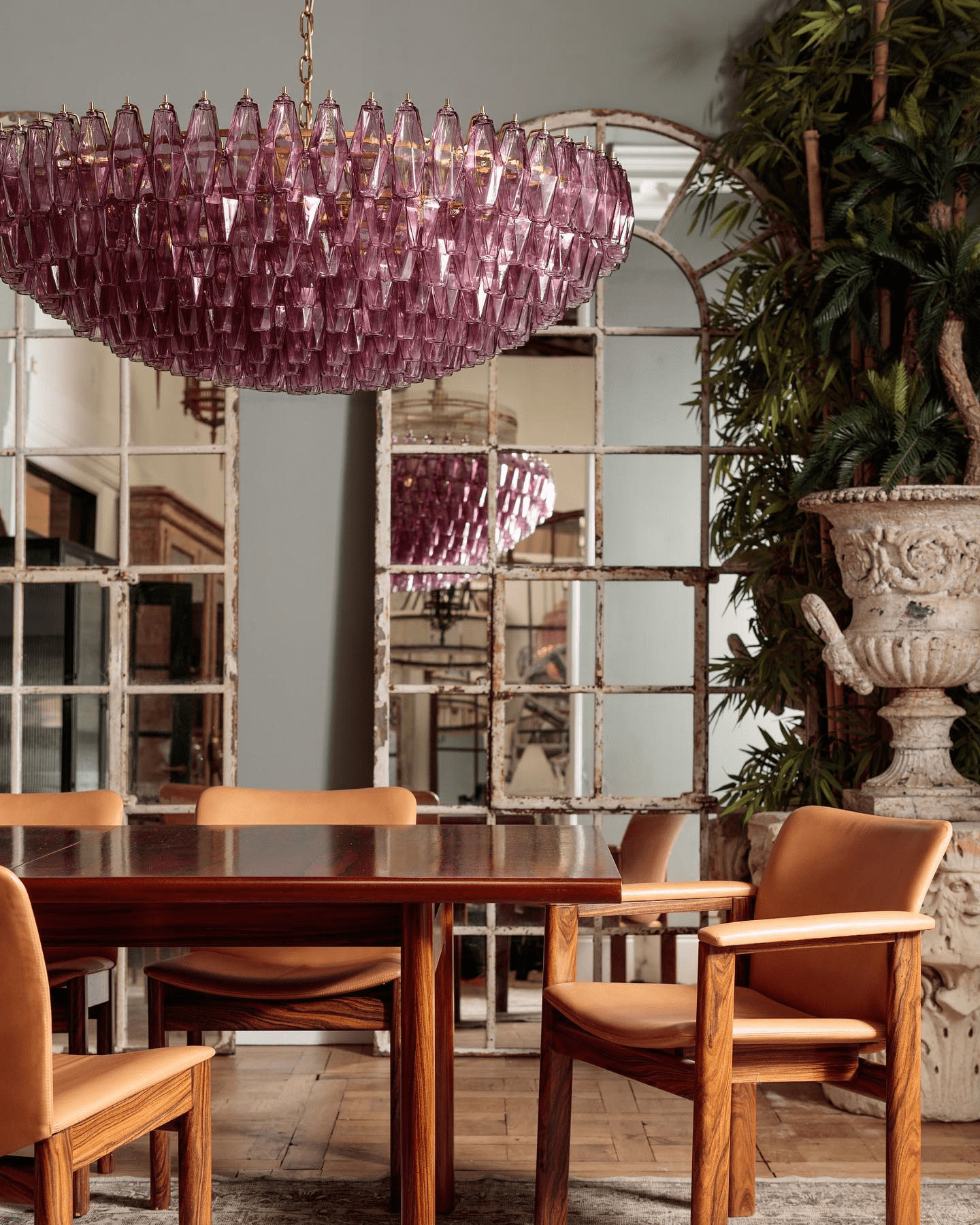 Amber Sorrento Chandelier — Grand Amber Glass Statement Light for High Ceilings