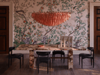 Amber Sorrento Chandelier — Grand Amber Glass Statement Light for High Ceilings