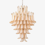 Amber Cloud Glass Petals Chandelier — Cluster Petal Ceiling Light for Stairwell